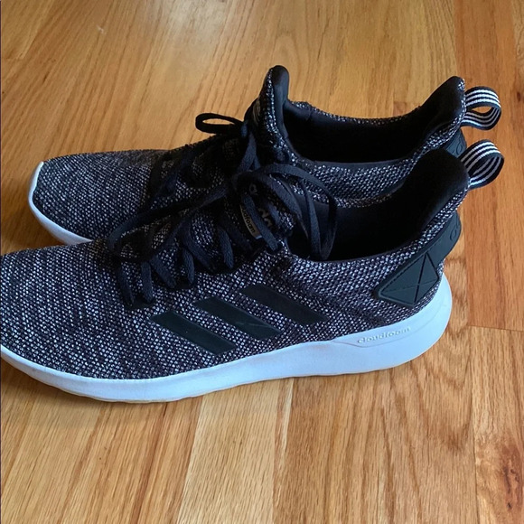 Adidas Men's Charcoal and White Cloudfoam Sneakers - Picture 4 of 6